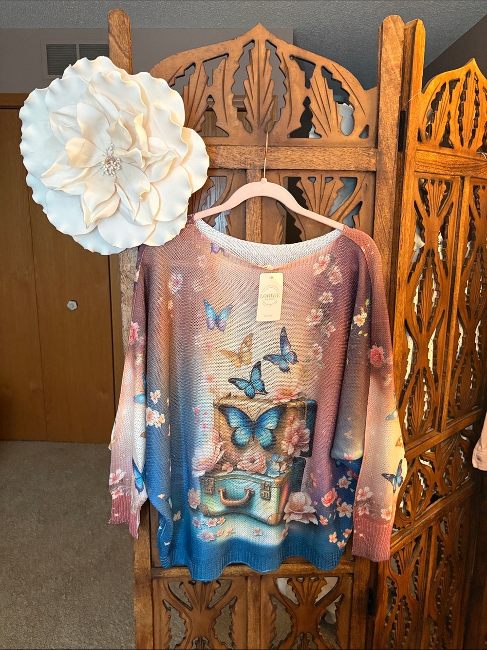 Butterfly Print Women's Sweater